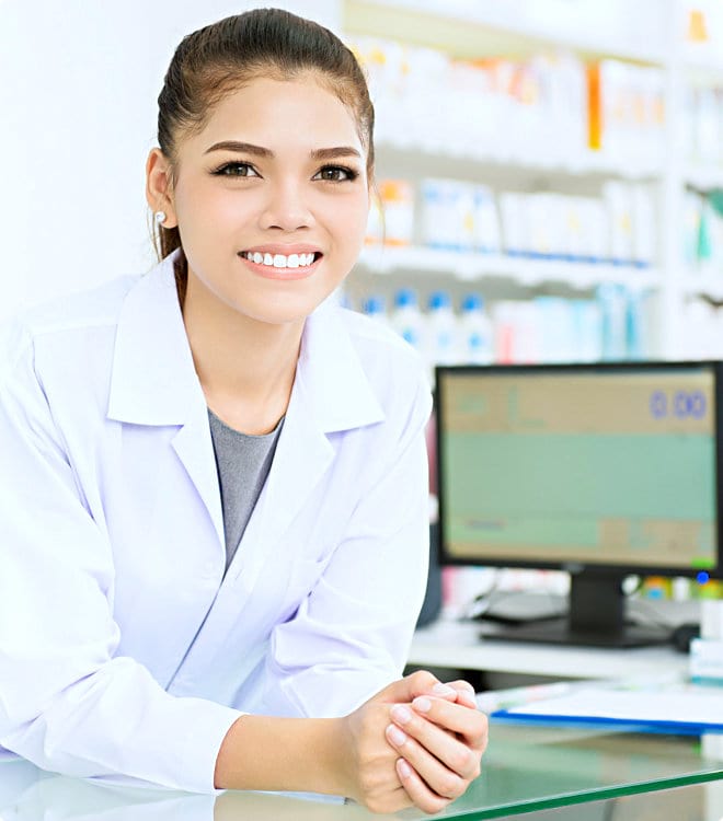 pharmacist smiling 