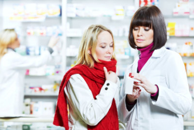 pharmacist with customer